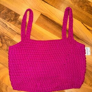 Saltwater‎ luxe Kenan net midi crop top tank fuchsia NWT size small boho